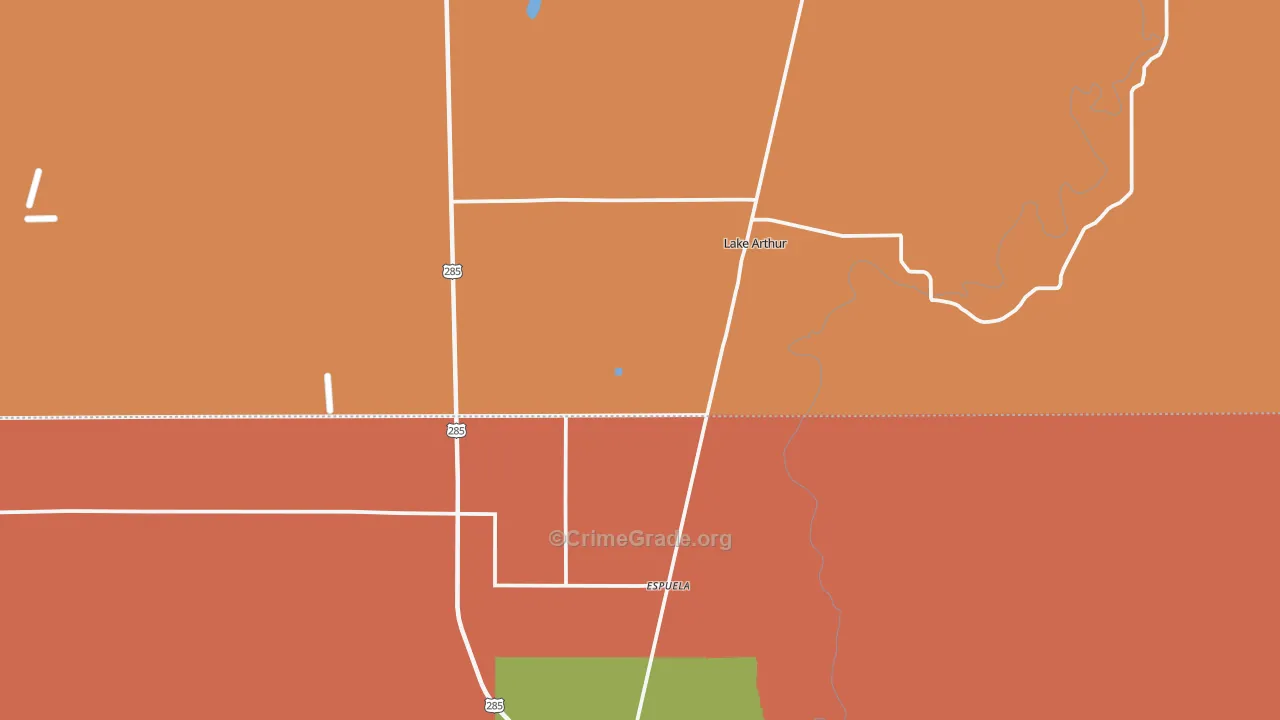 Lake Arthur, NM Map of Drug-Related Crime Rates