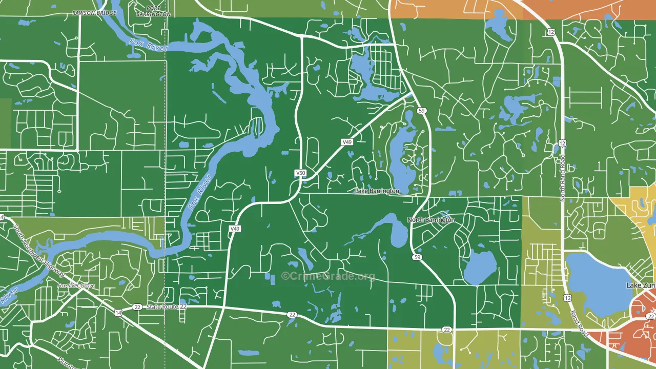 Lake Barrington, IL Map of Drug-Related Crime Rates