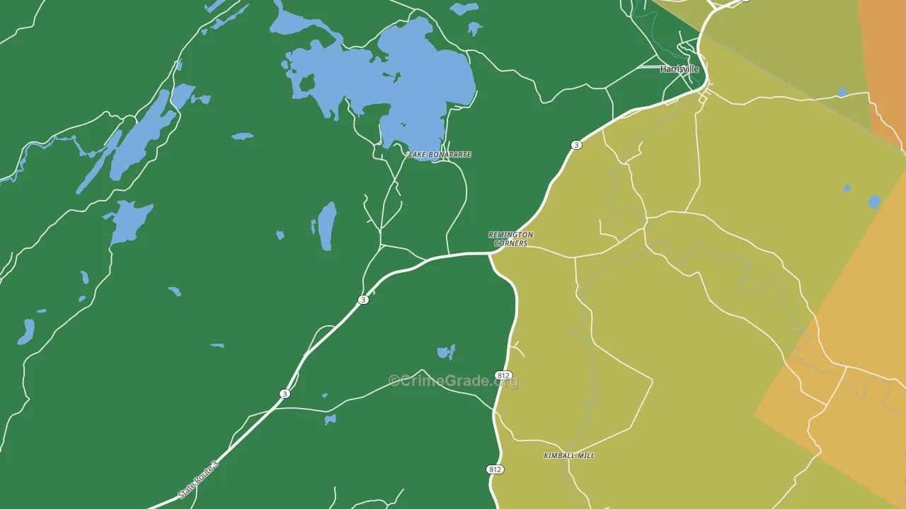 Lake Bonaparte, NY Map of Drug-Related Crime Rates