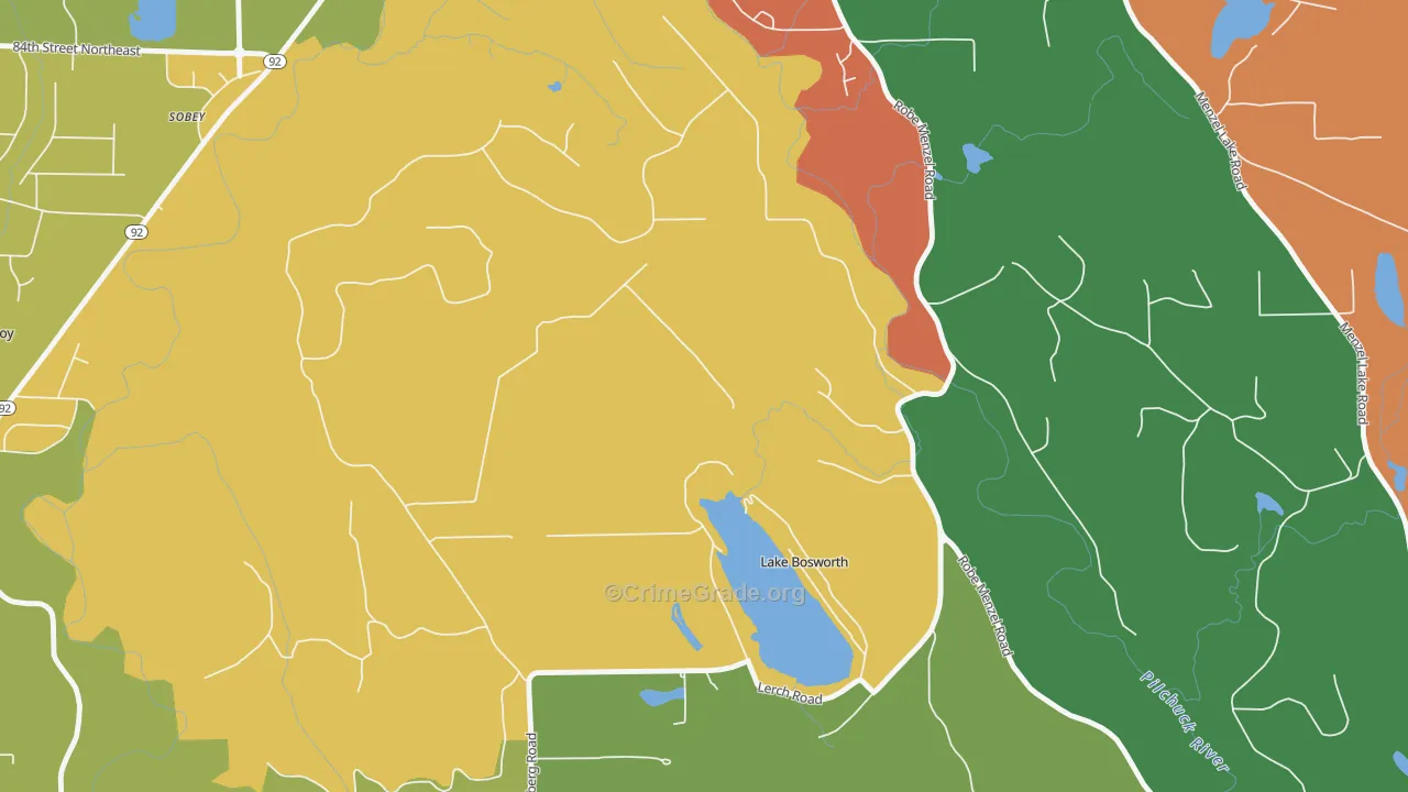 Lake Bosworth, WA Map of Drug-Related Crime Rates