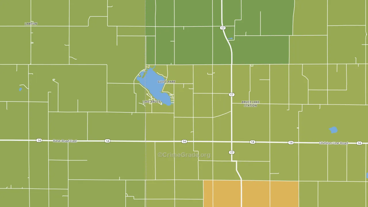 Lake Bruce, IN Map of Drug-Related Crime Rates