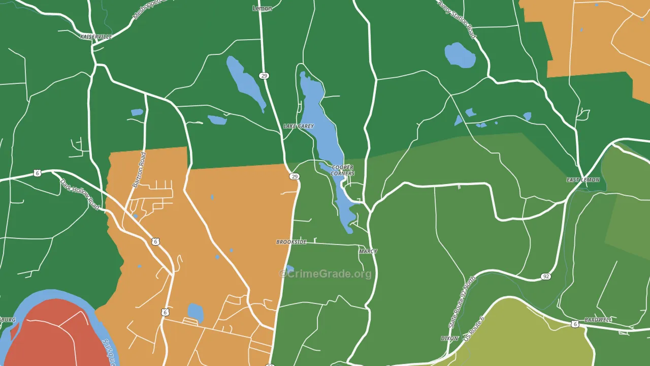 Lake Carey, PA Map of Drug-Related Crime Rates
