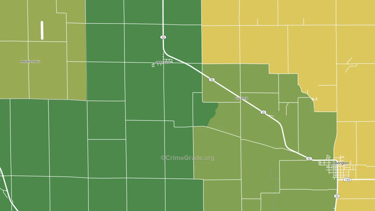 Lake City, IL Map of Drug-Related Crime Rates