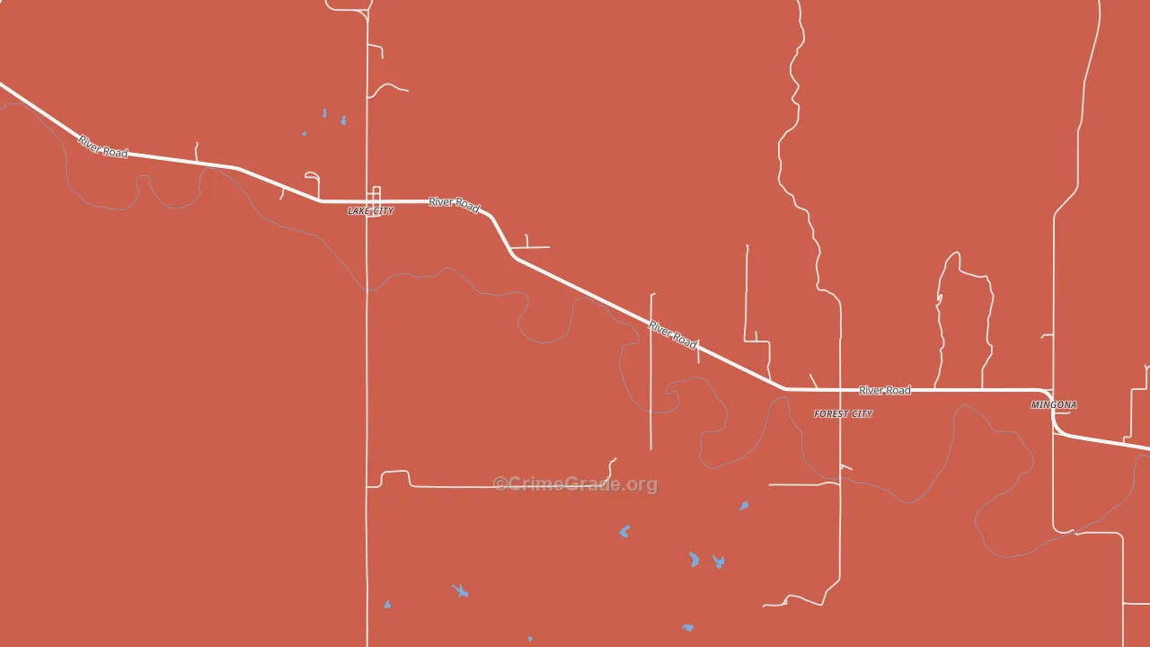 Lake City, KS Map of Drug-Related Crime Rates