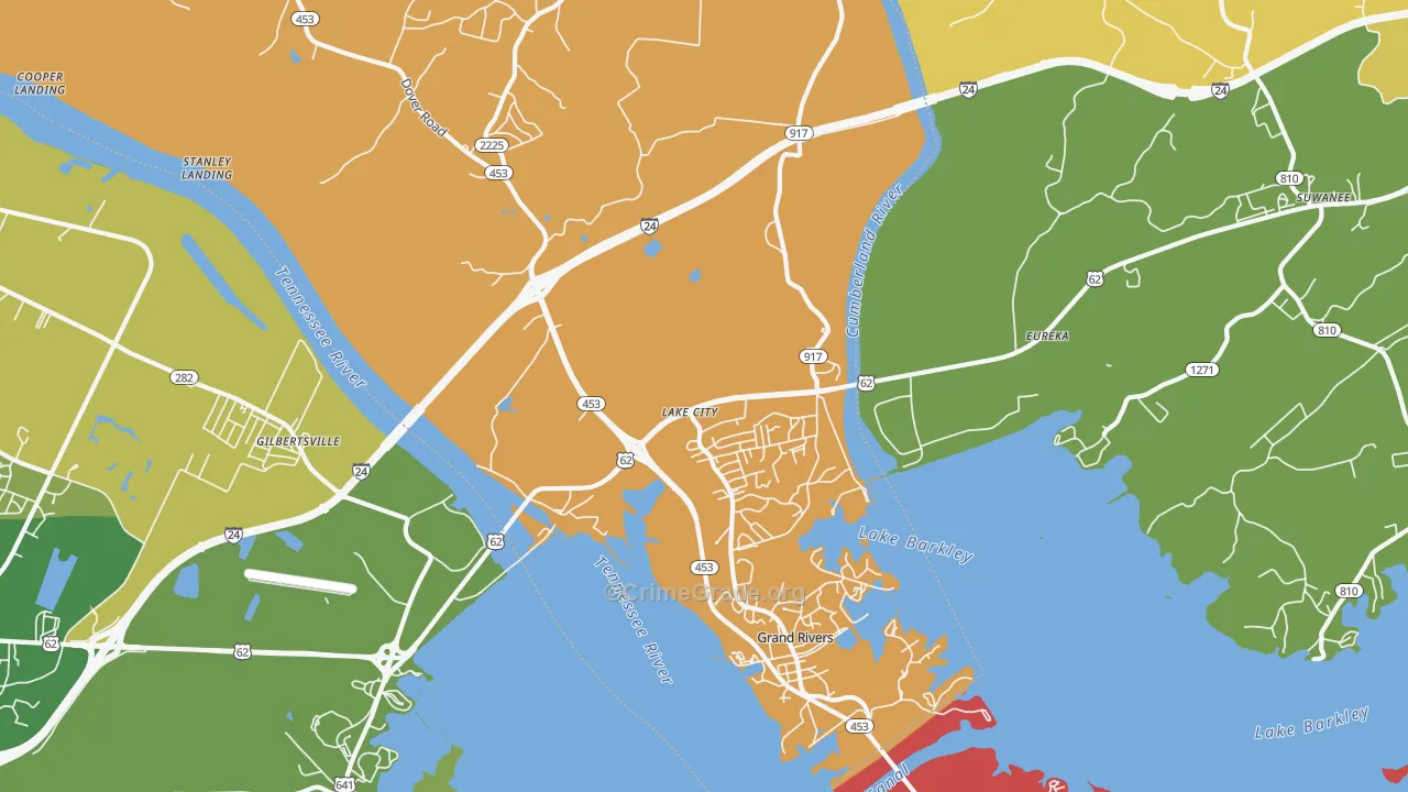 Lake City, KY Map of Drug-Related Crime Rates
