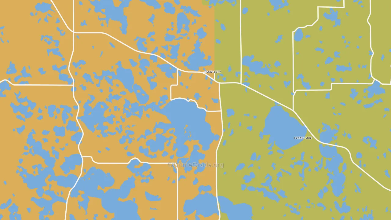 Lake City, SD Map of Drug-Related Crime Rates