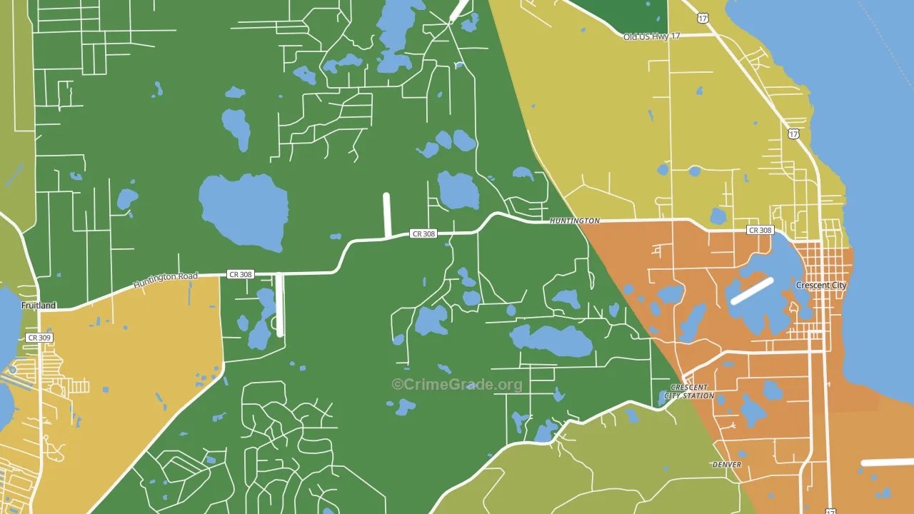 Lake Como, FL Map of Drug-Related Crime Rates