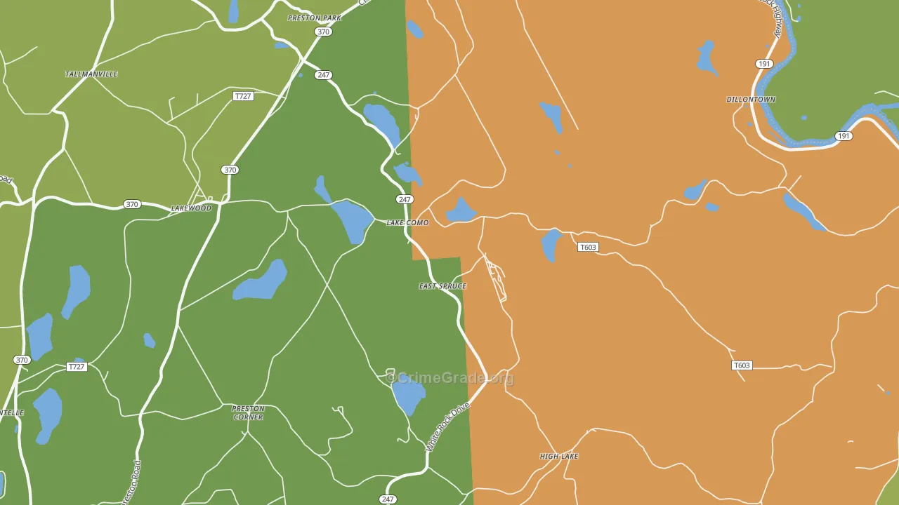 Lake Como, PA Map of Drug-Related Crime Rates