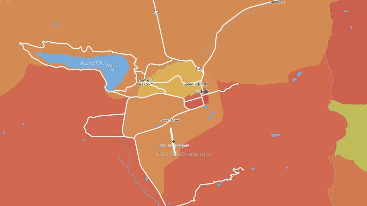 Lake County, CO Map of Drug-Related Crime Rates