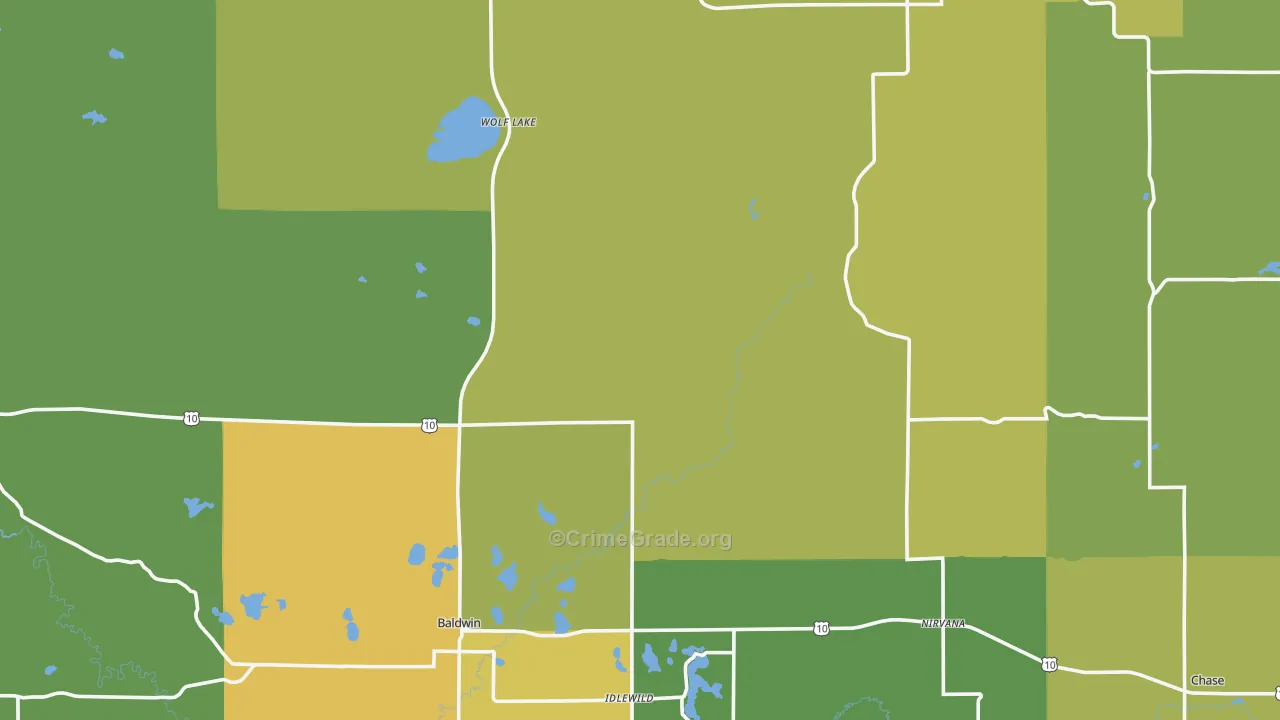 Lake County, MI Map of Drug-Related Crime Rates