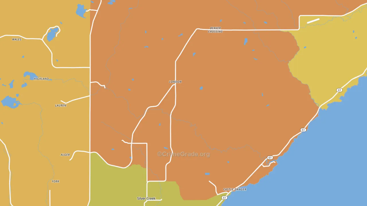 Lake County, MN Map of Drug-Related Crime Rates