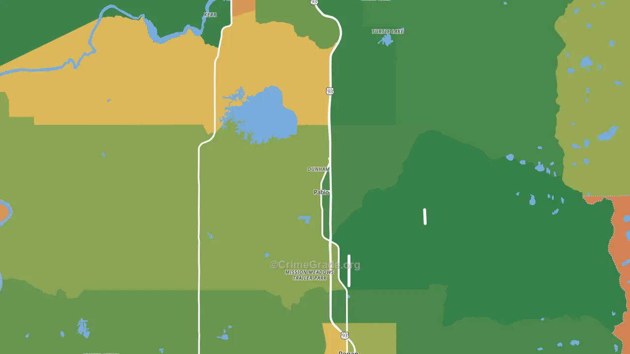 Lake County, MT Map of Drug-Related Crime Rates