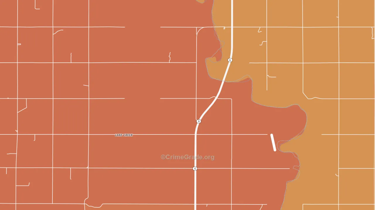 Lake Creek, OK Map of Drug-Related Crime Rates