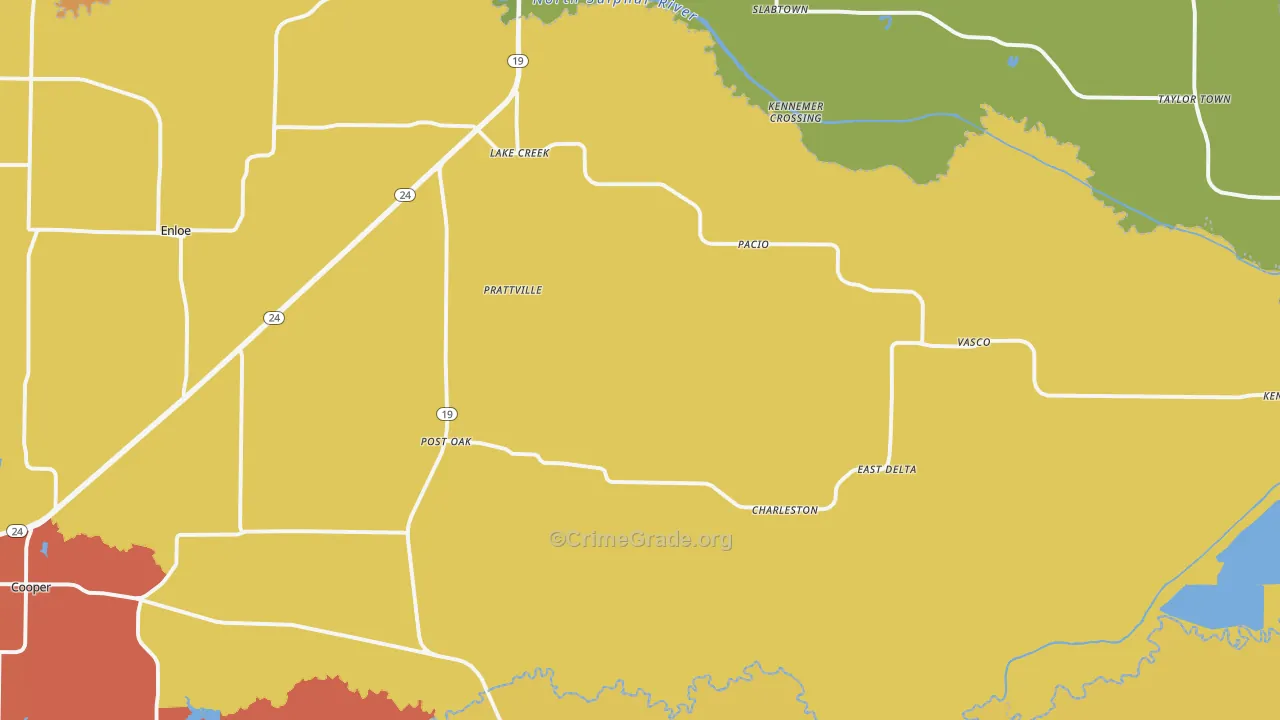 Lake Creek, TX Map of Drug-Related Crime Rates