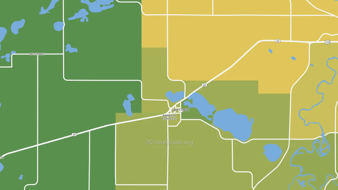 Lake Crystal, MN Map of Drug-Related Crime Rates