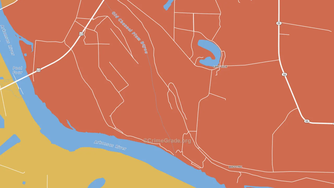 Lake Dick, AR Map of Drug-Related Crime Rates