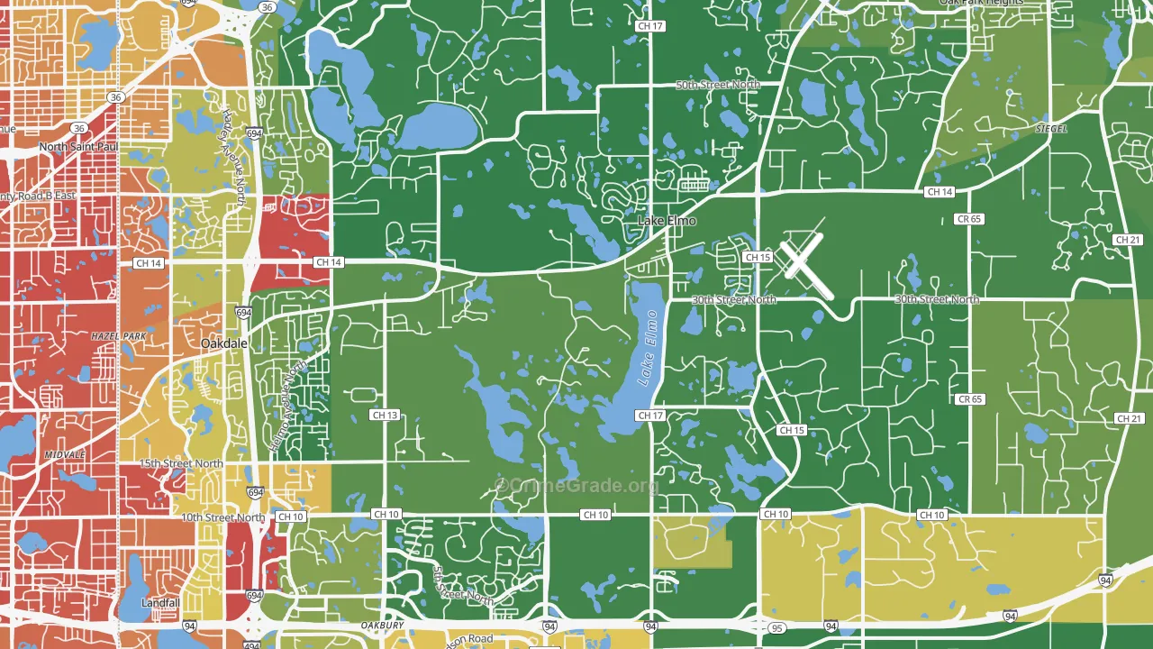 Lake Elmo, MN Map of Drug-Related Crime Rates