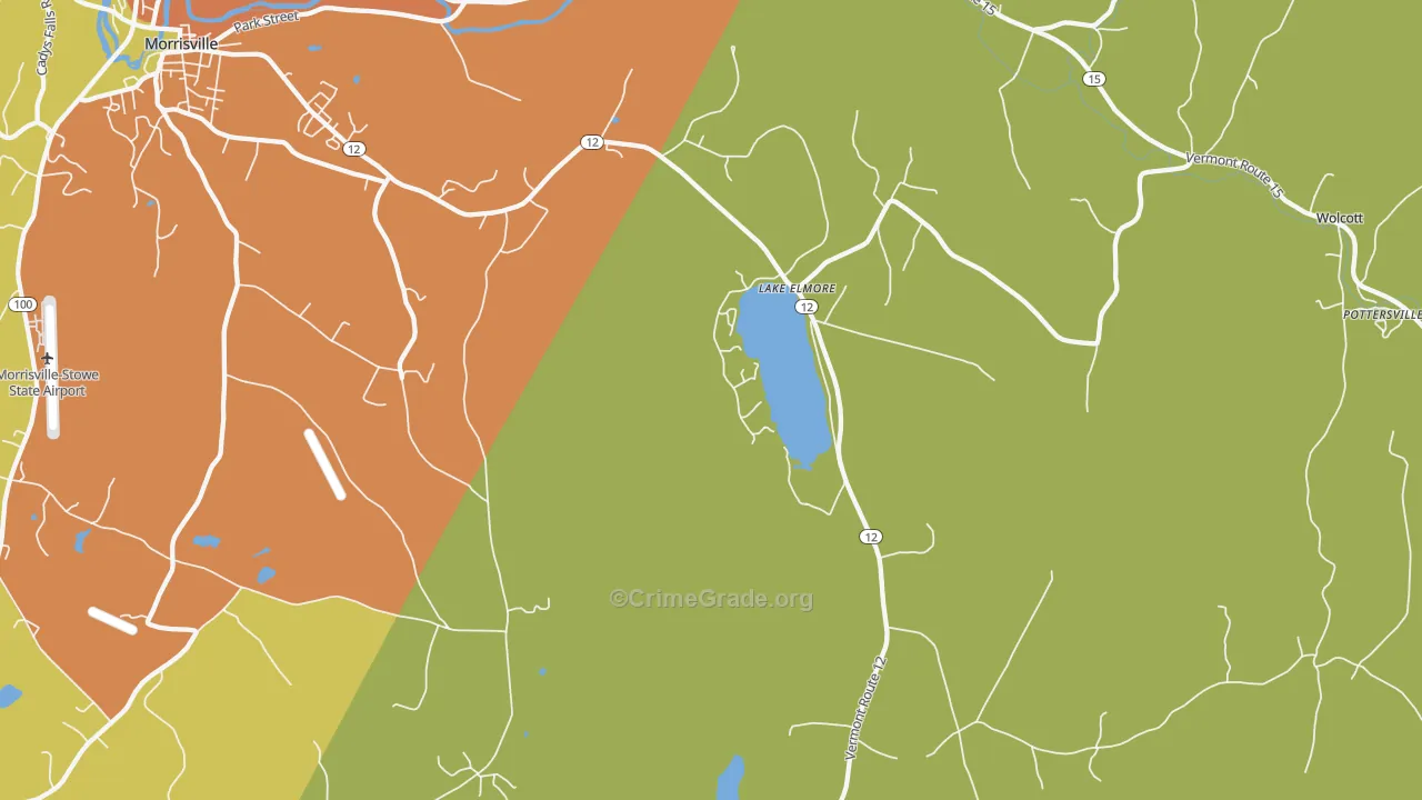 Lake Elmore, VT Map of Drug-Related Crime Rates