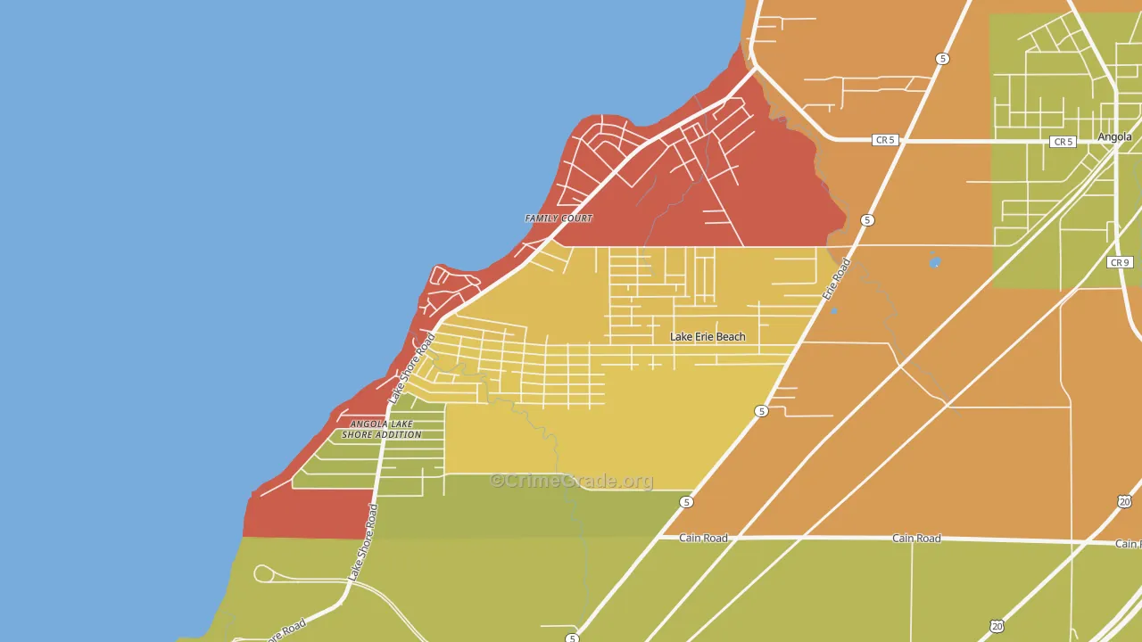 Lake Erie Beach, NY Map of Drug-Related Crime Rates