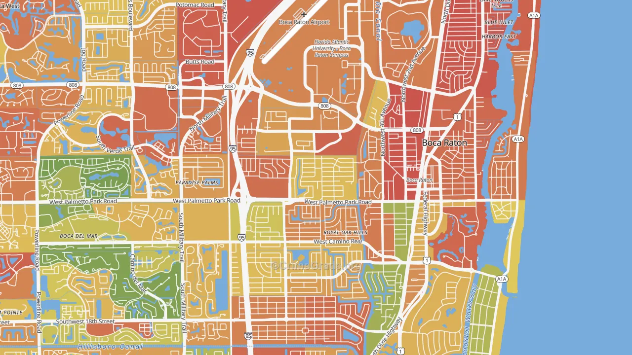 Lake Floresta Park, Boca Raton, FL Map of Drug-Related Crime Rates