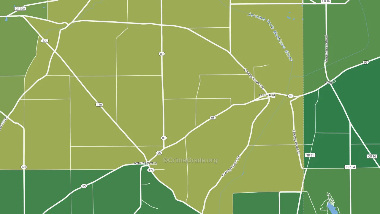 Lake Fork, OH Map of Drug-Related Crime Rates