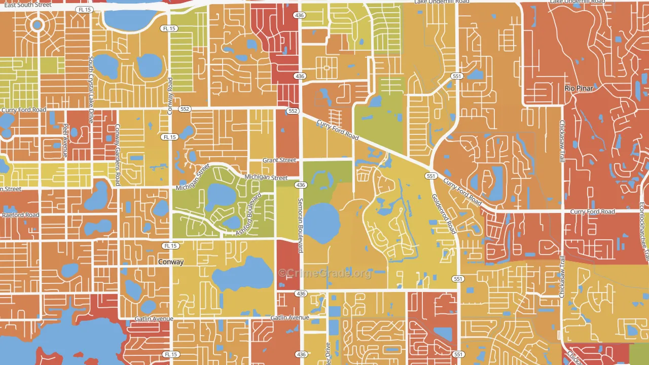 Lake Frederica, Orlando, FL Map of Drug-Related Crime Rates