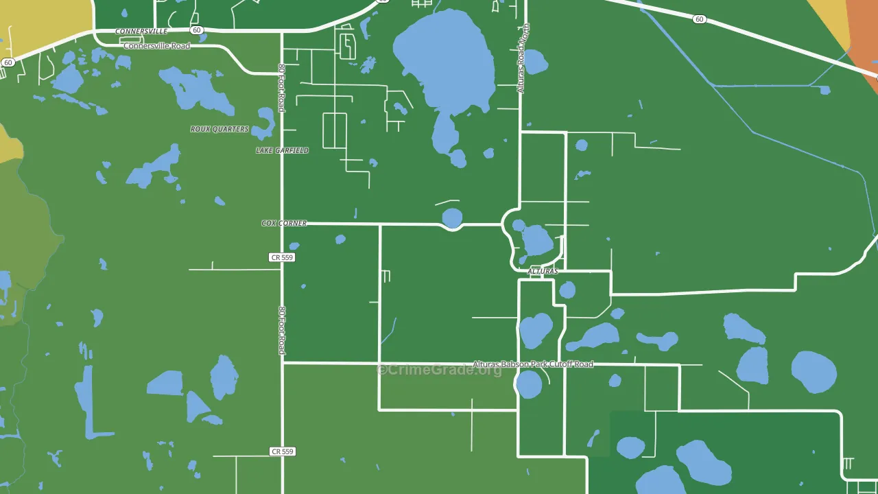 Lake Garfield, FL Map of Drug-Related Crime Rates