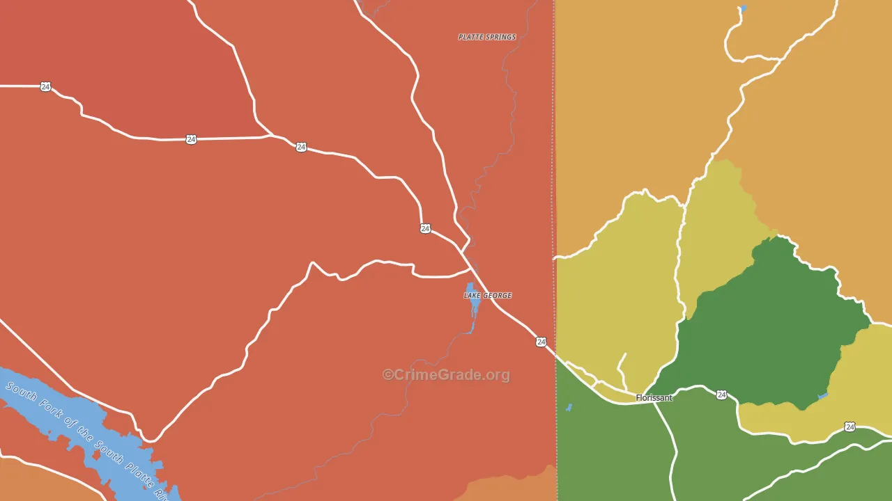 Lake George, CO Map of Drug-Related Crime Rates