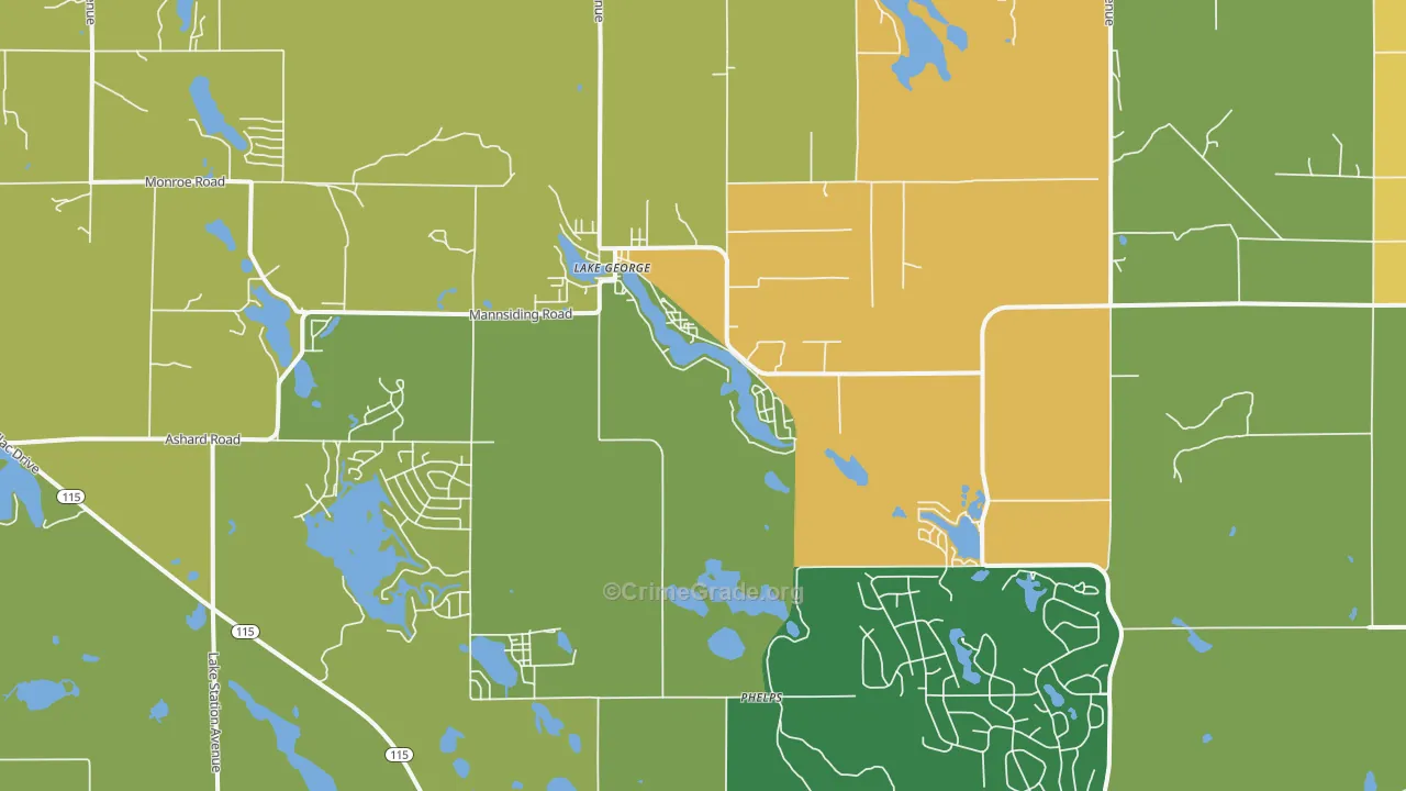 Lake George, MI Map of Drug-Related Crime Rates