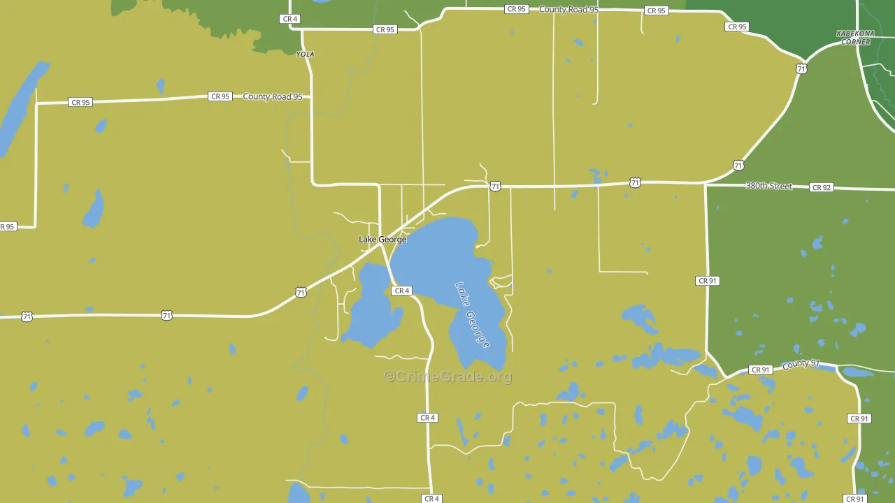 Lake George, MN Map of Drug-Related Crime Rates