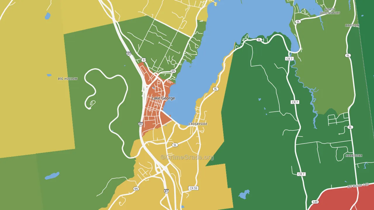 Lake George, NY Map of Drug-Related Crime Rates