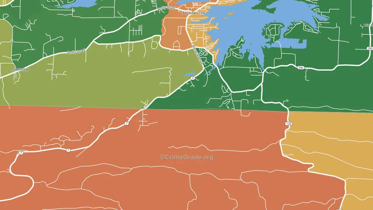 Lake Hamilton, AR Map of Drug-Related Crime Rates