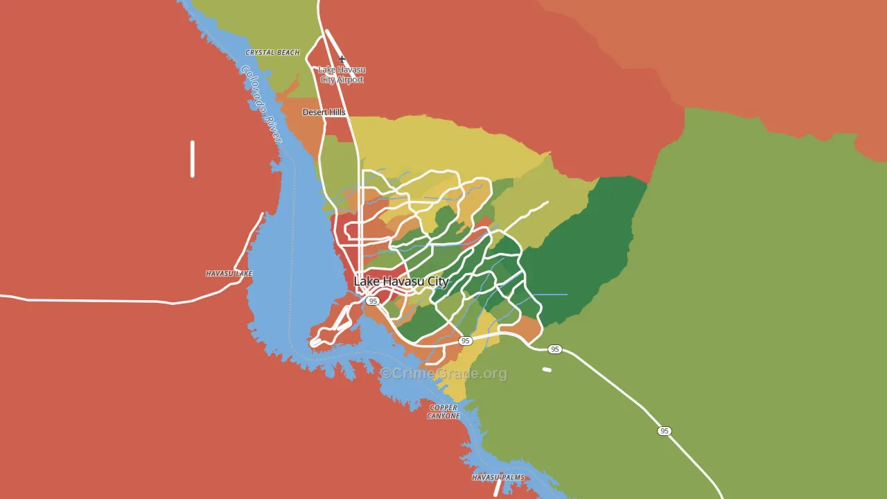 Lake Havasu City, AZ Map of Drug-Related Crime Rates