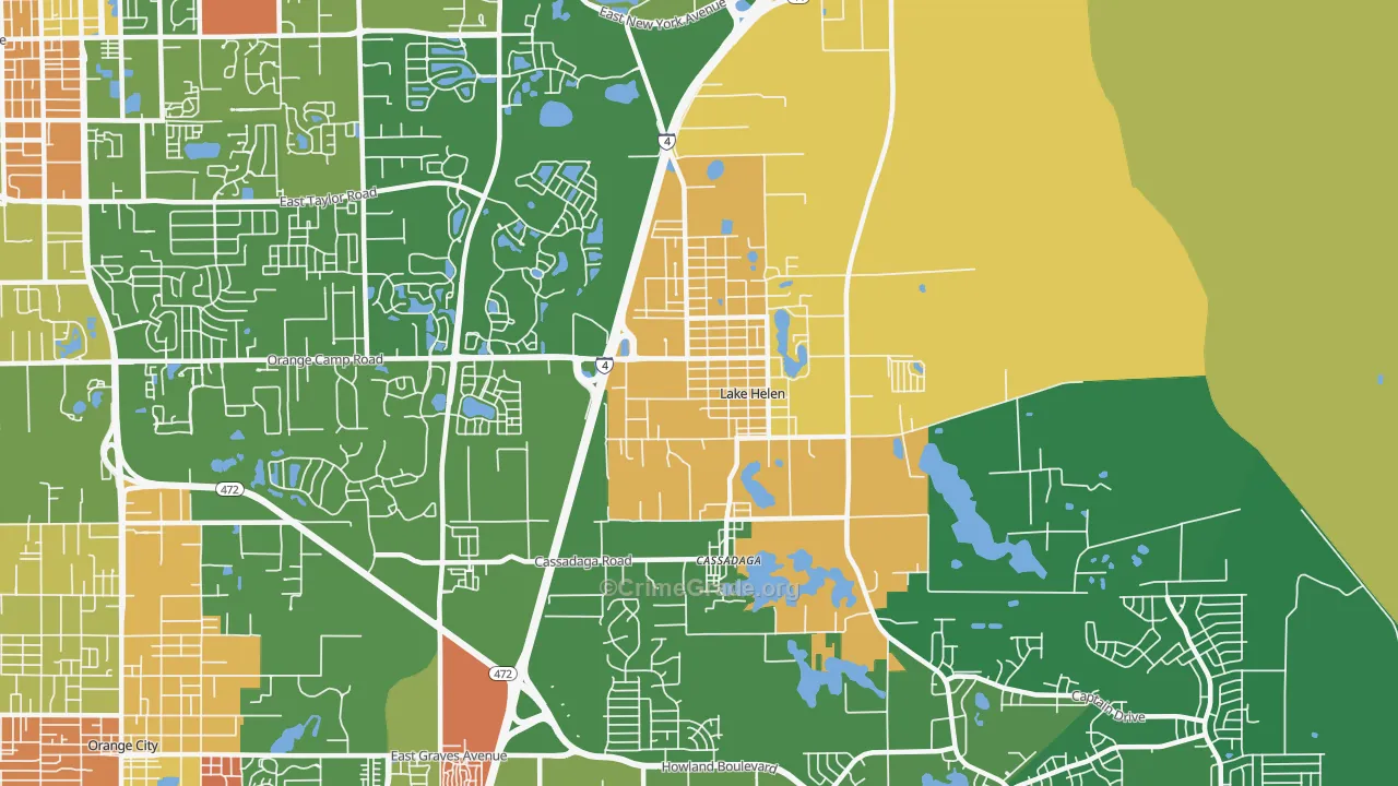 Lake Helen, FL Map of Drug-Related Crime Rates