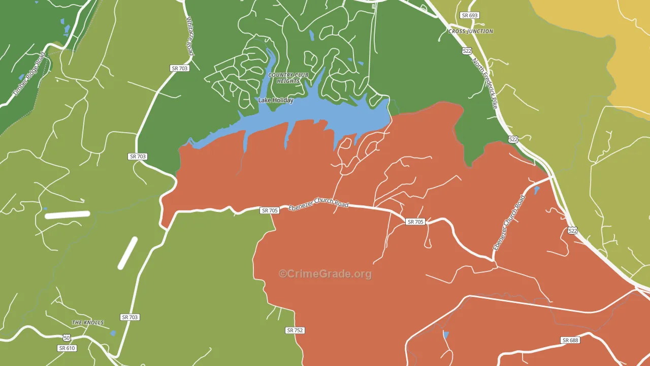 Lake Holiday, VA Map of Drug-Related Crime Rates