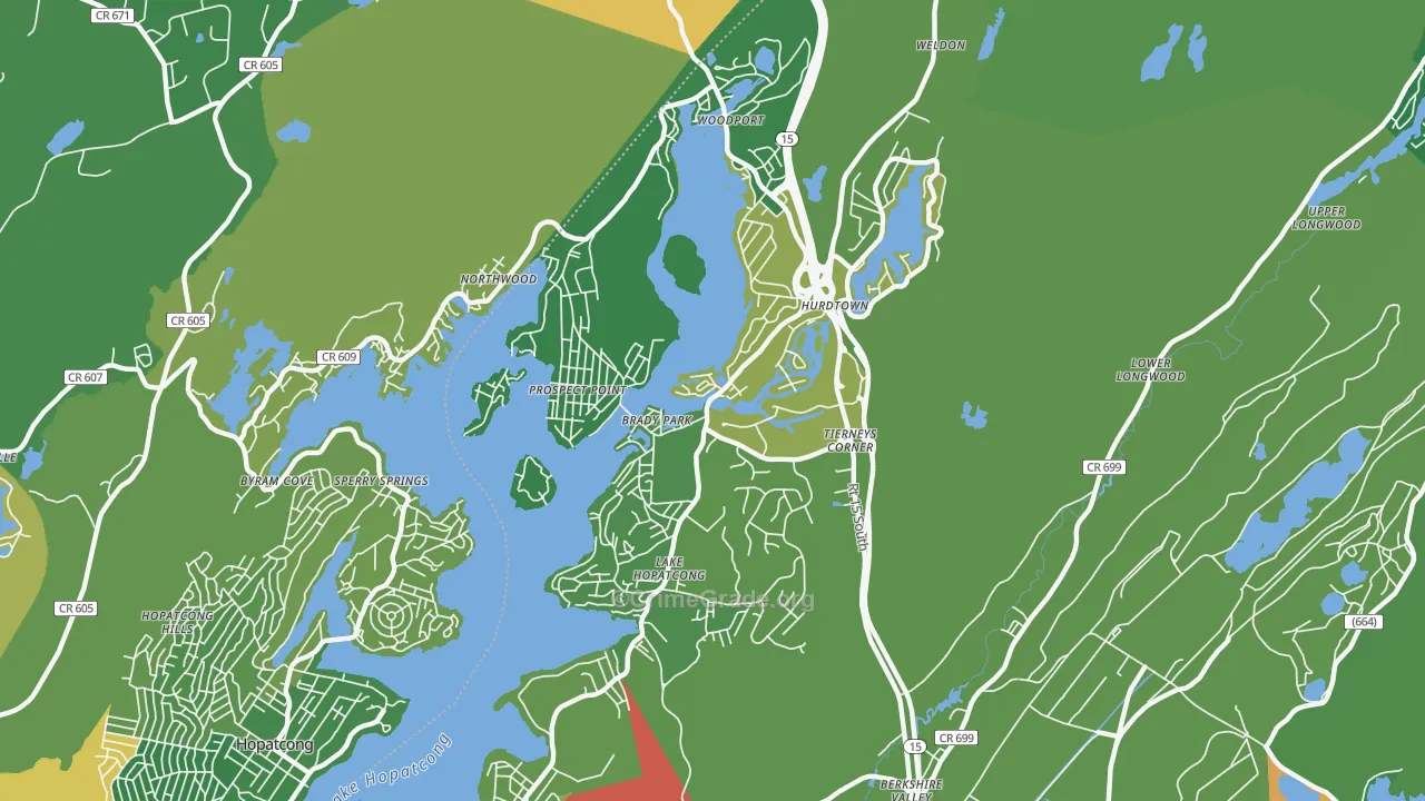 Lake Hopatcong, NJ Map of Drug-Related Crime Rates