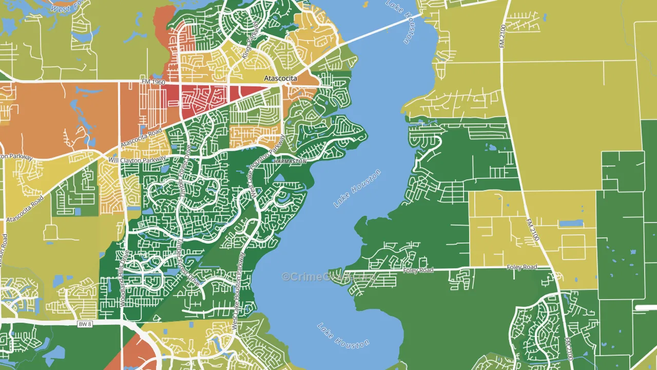 Lake Houston, Houston, TX Map of Drug-Related Crime Rates