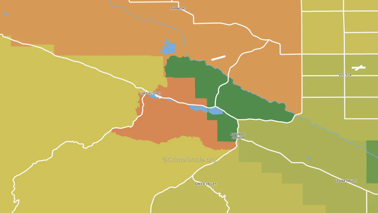 Lake Hughes, CA Map of Drug-Related Crime Rates