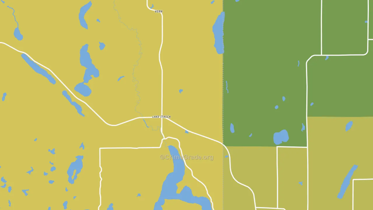 Lake Itasca, MN Map of Drug-Related Crime Rates