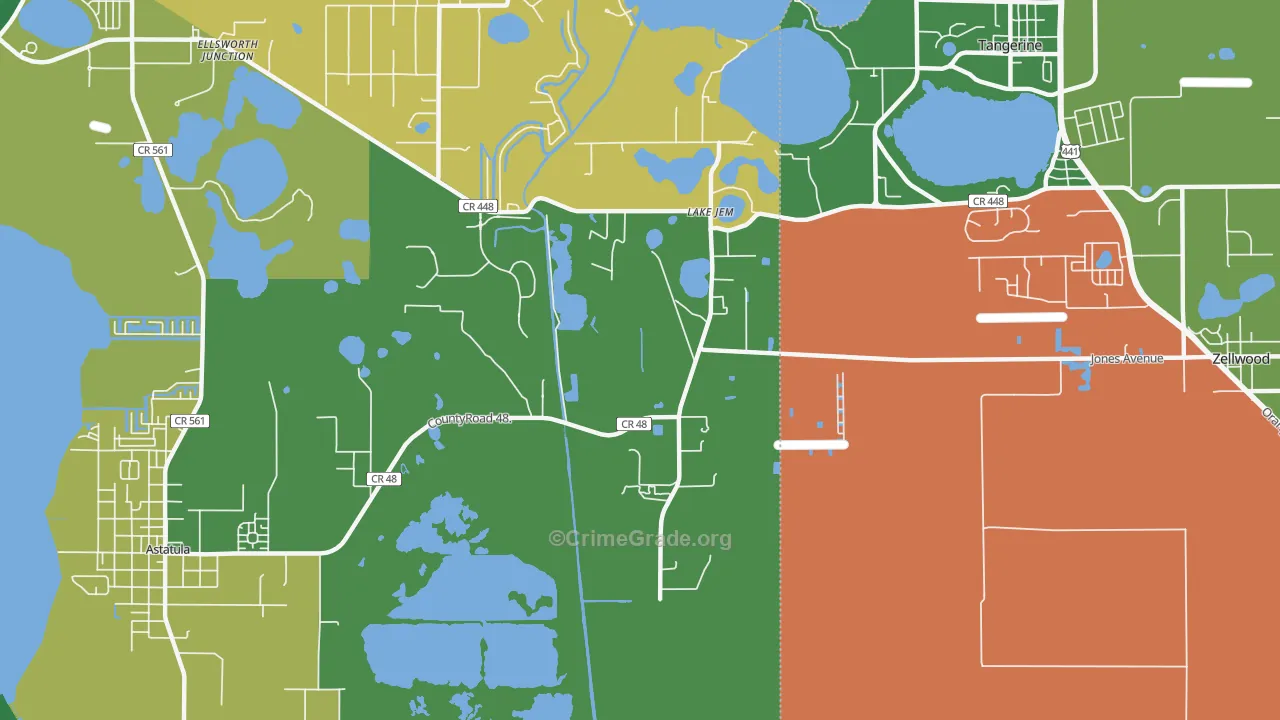 Lake Jem, FL Map of Drug-Related Crime Rates
