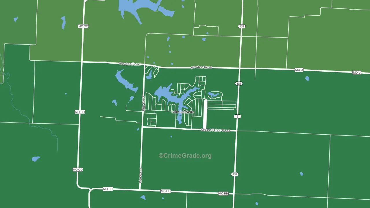 Lake Lafayette, MO Map of Drug-Related Crime Rates