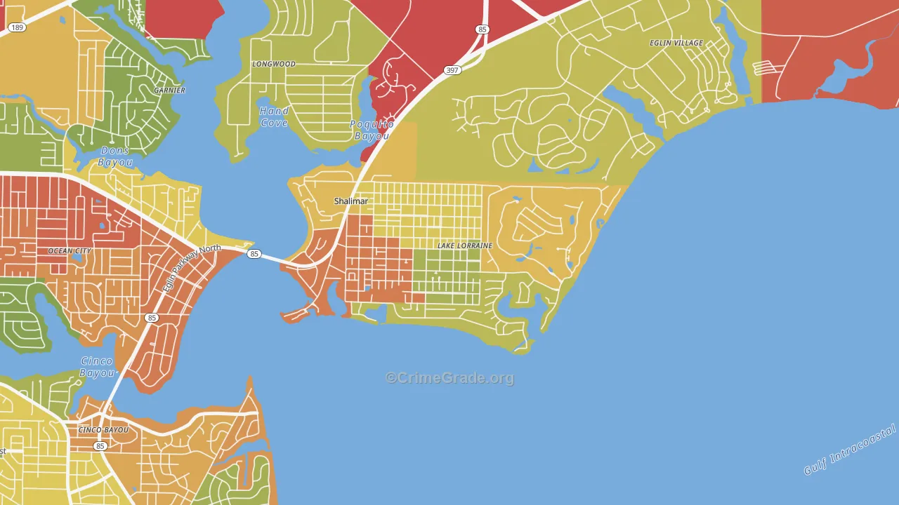 Lake Lorraine, FL Map of Drug-Related Crime Rates