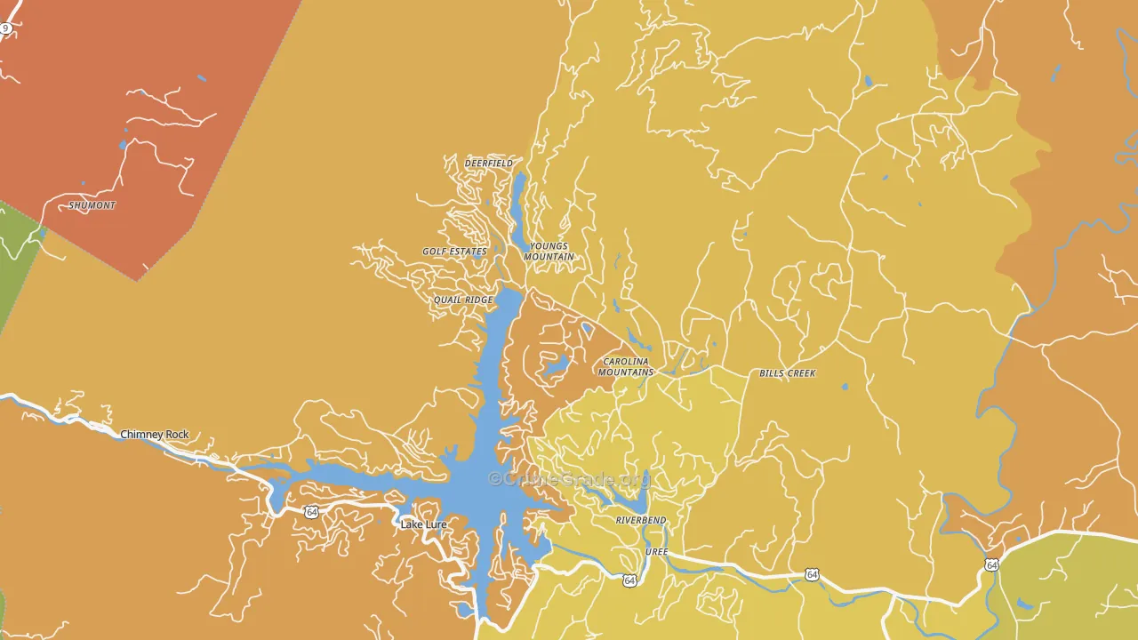 Lake Lure, NC Map of Drug-Related Crime Rates