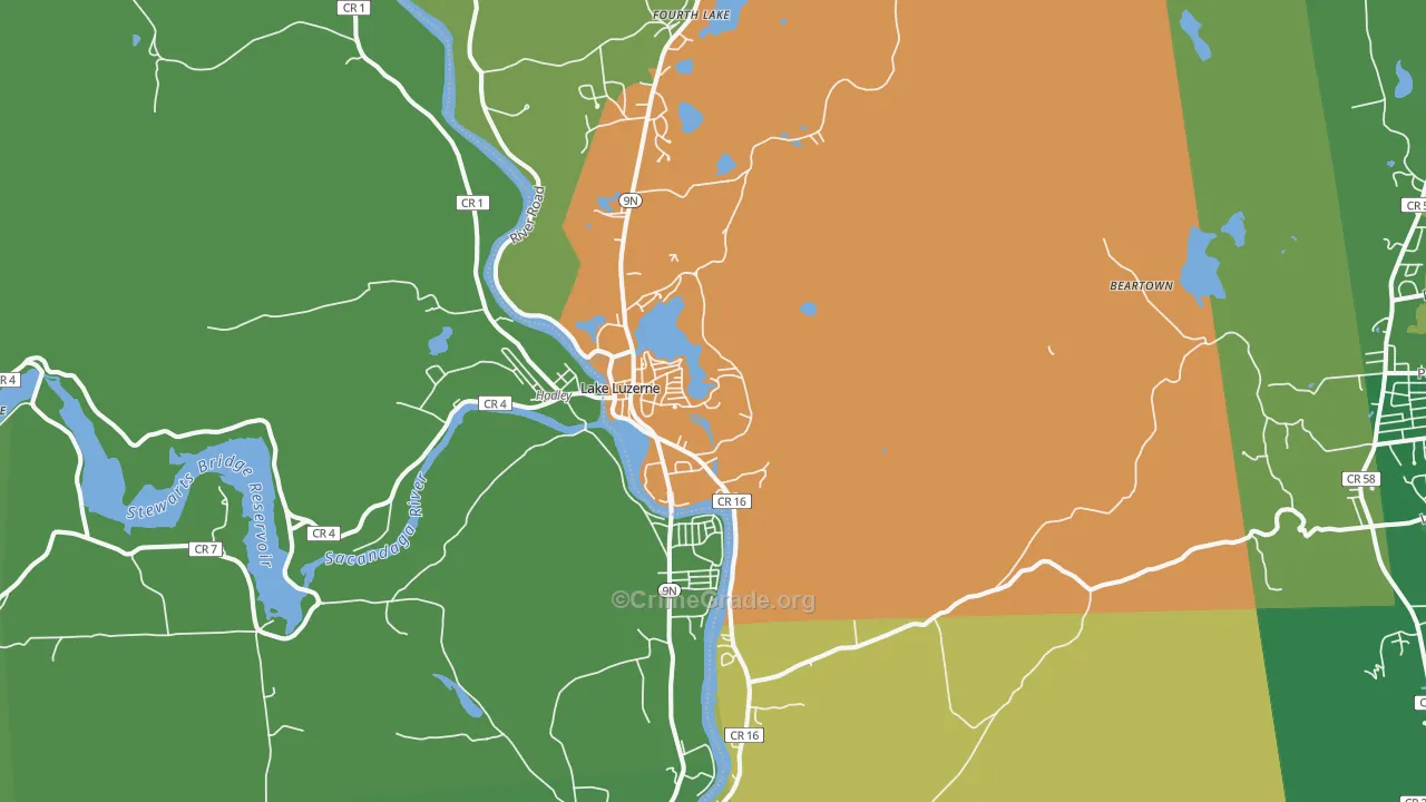 Lake Luzerne, NY Map of Drug-Related Crime Rates
