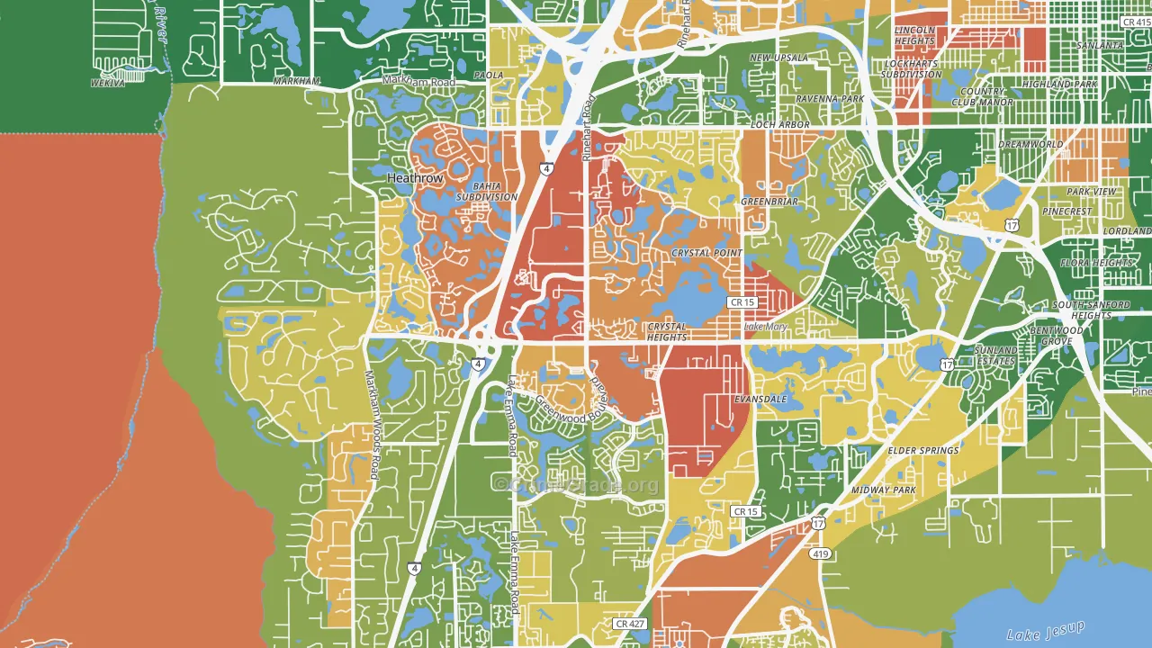 Lake Mary, FL Map of Drug-Related Crime Rates