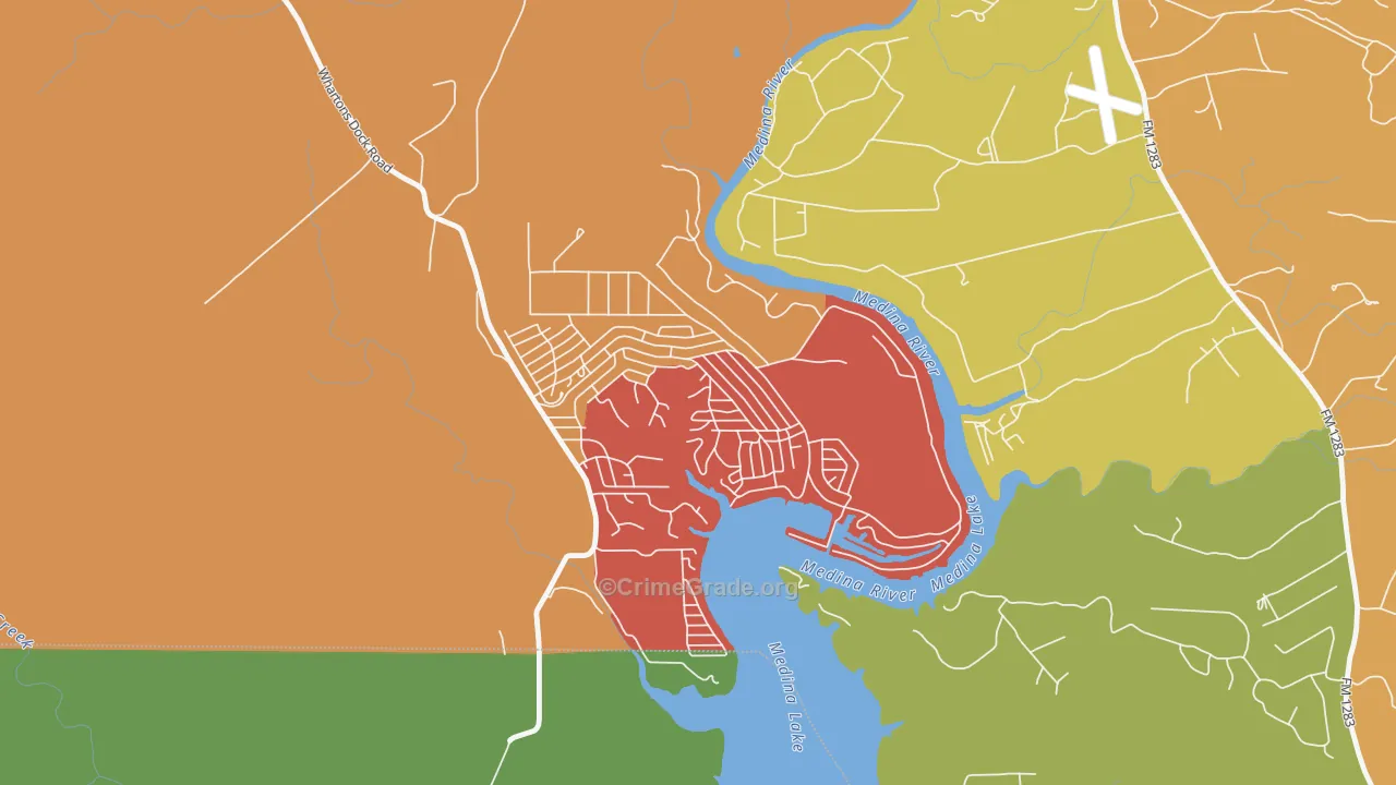 Lake Medina Shores, TX Map of Drug-Related Crime Rates