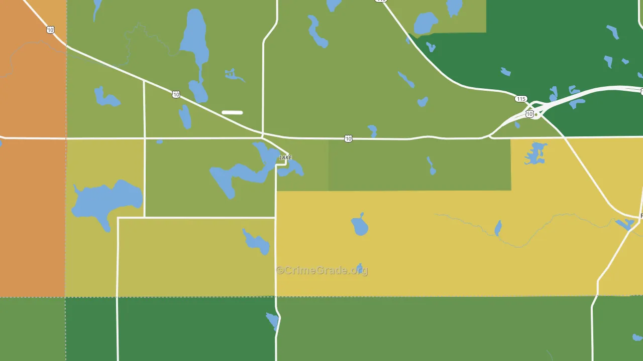 Lake, MI Map of Drug-Related Crime Rates