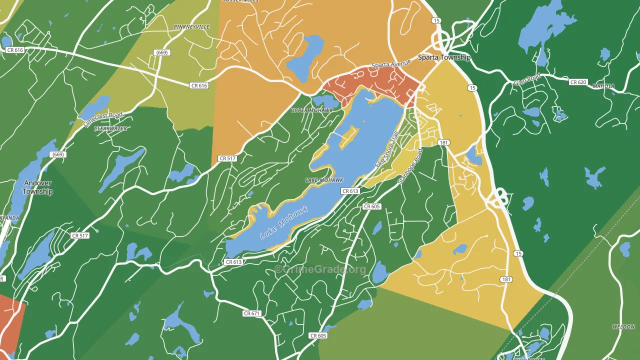 Lake Mohawk, NJ Map of Drug-Related Crime Rates