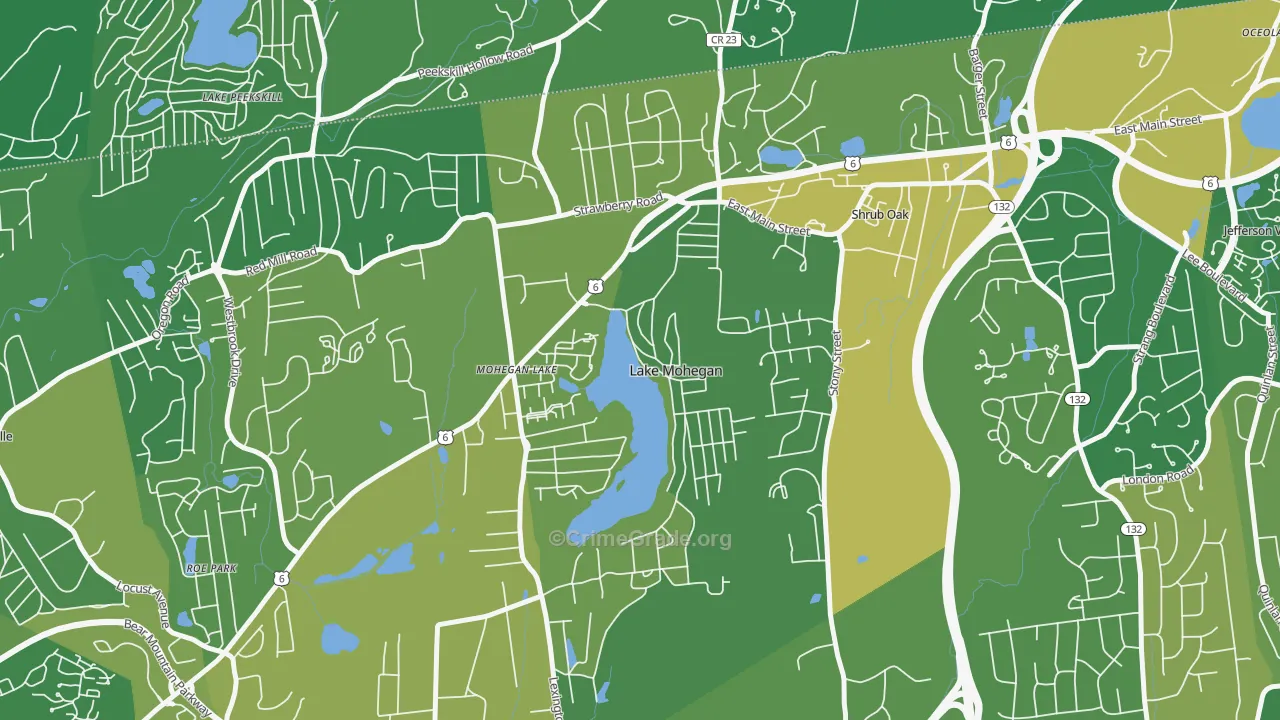 Lake Mohegan, NY Map of Drug-Related Crime Rates