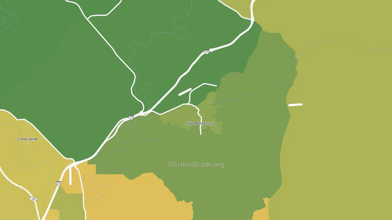 Lake Montezuma, AZ Map of Drug-Related Crime Rates